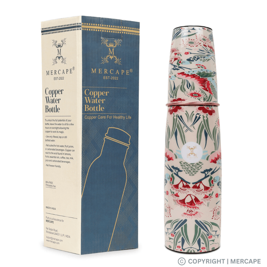 MERCAPE Radiant Petals: Copper Bottle Glass Set