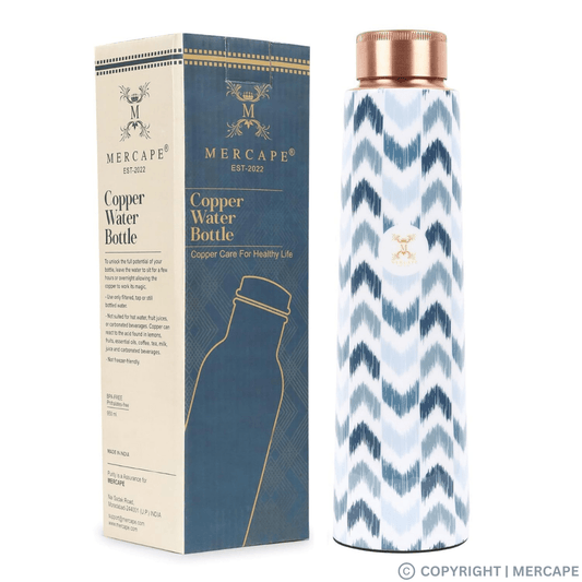 MERCAPE Zigzag Design: Copper Water Bottle
