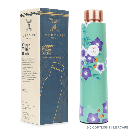 MERCAPE Floral Symphony: Pure Copper Bottle