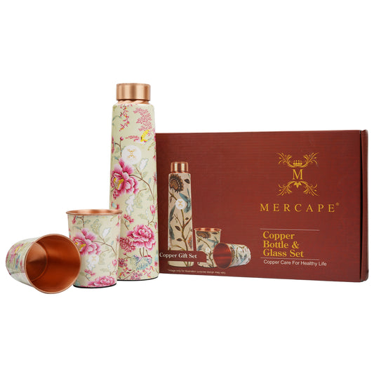 MERCAPE Blossom White: Meena Copper Bottle Glass Set
