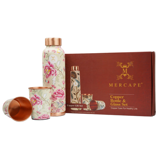 MERCAPE Eternal Bloom: Copper Bottle Glass Set