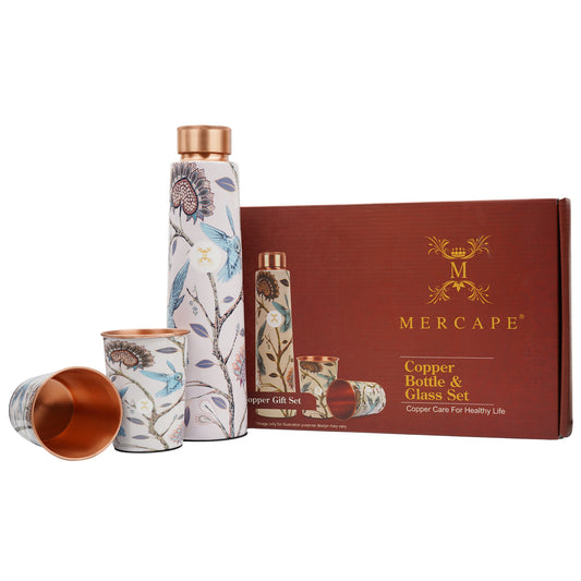 MERCAPE Zenith Floral: Copper Bottle Glass Set