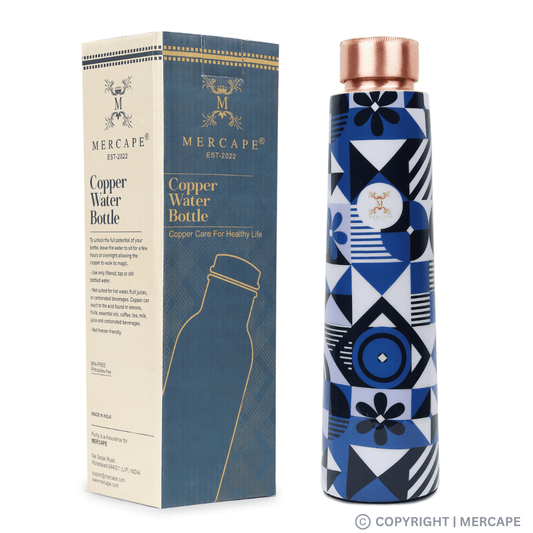 MERCAPE Floral Grace: Meenakari Copper Bottle