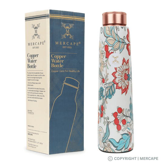 MERCAPE Timeless Bloom: Floral Copper Bottle