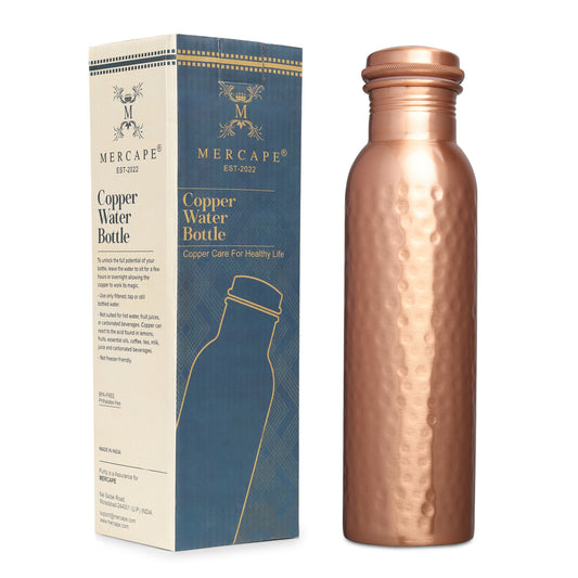 MERCAPE Heritage Glow: 950ml Hand-Hammered Pure Copper Vessel