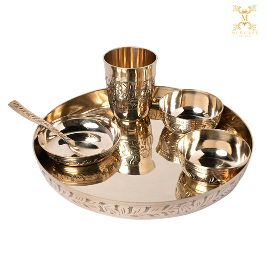 MERCAPE Kansa Thali Set: Premium Hammered Collection
